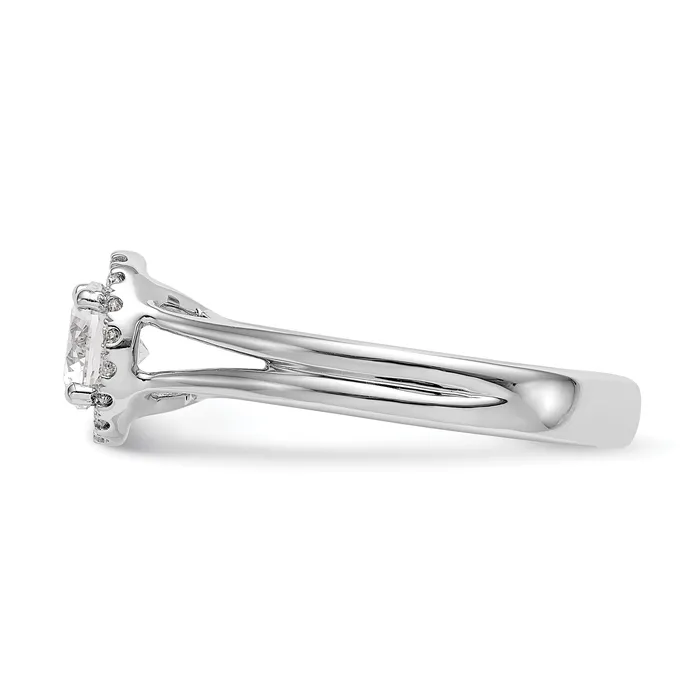 Rings Goldiacom 14k White Gold Round Halo Simulated Diamond Split Shank Engagement Ring Rings Goldiacom 14k White Gold Round Halo Simulated Diamond Split Shank Engagement Ring