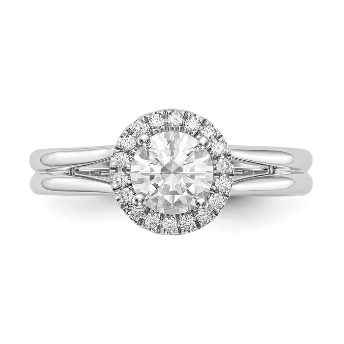 Rings Goldiacom 14k White Gold Round Halo Simulated Diamond Split Shank Engagement Ring Rings Goldiacom 14k White Gold Round Halo Simulated Diamond Split Shank Engagement Ring