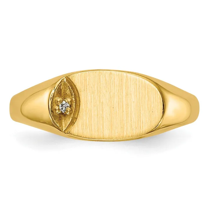 Rings Goldiacom 14K Yellow Gold A Real Diamond signet ring