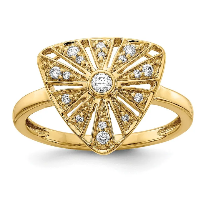 Rings Goldiacom 14K Yellow Gold Real Diamond Vintage Ring