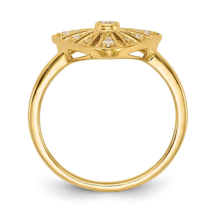 Rings Goldiacom 14K Yellow Gold Real Diamond Vintage Ring