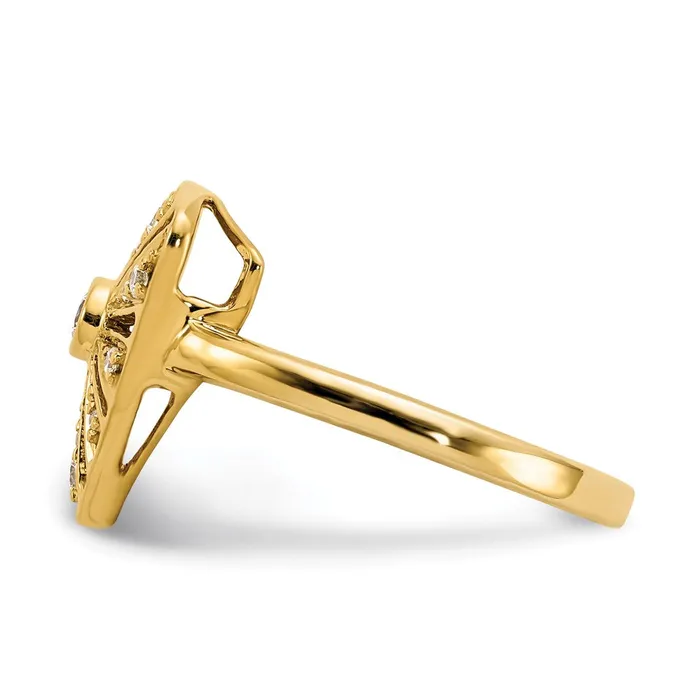 Rings Goldiacom 14K Yellow Gold Real Diamond Vintage Ring