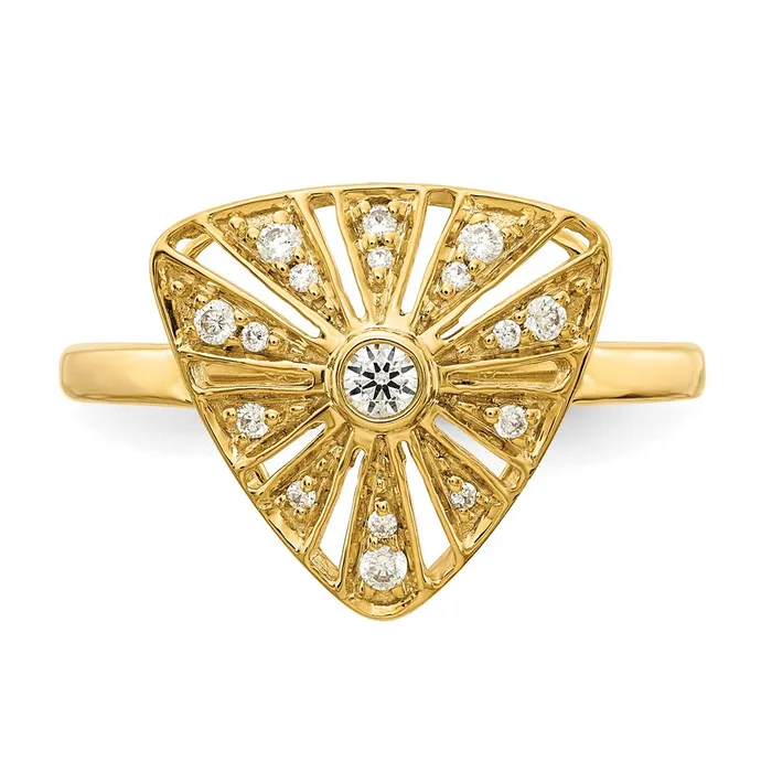 Rings Goldiacom 14K Yellow Gold Real Diamond Vintage Ring
