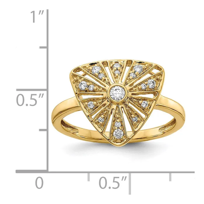 Rings Goldiacom 14K Yellow Gold Real Diamond Vintage Ring