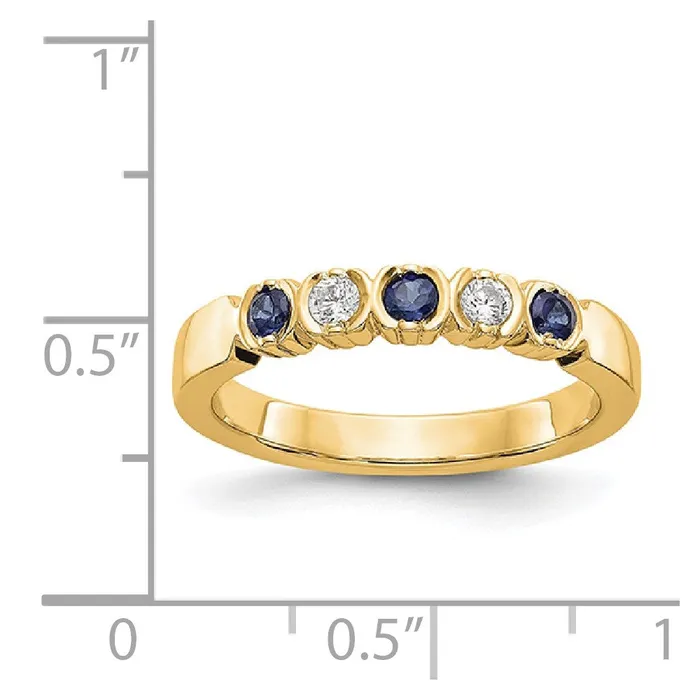 Rings Goldiacom 14k Yellow Gold Real Diamond wSapphire Band