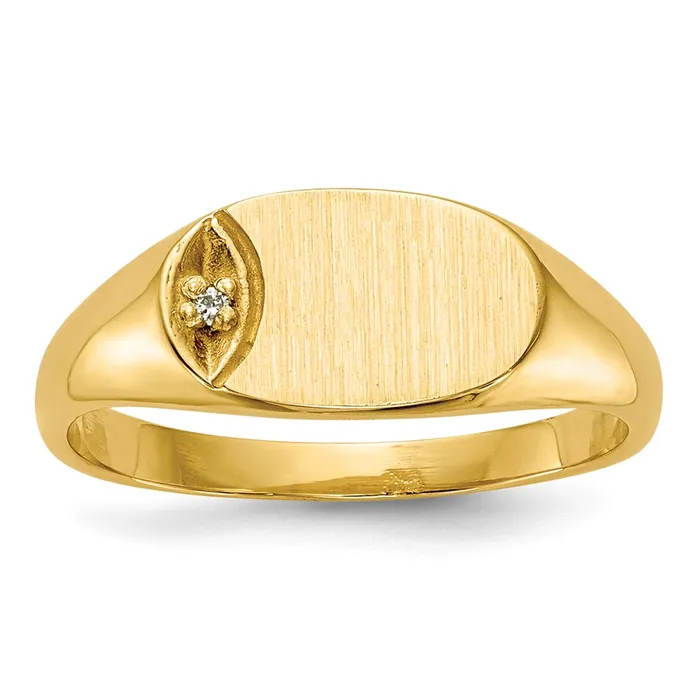 Rings Goldiacom 14K Yellow Gold VS Real Diamond signet ring
