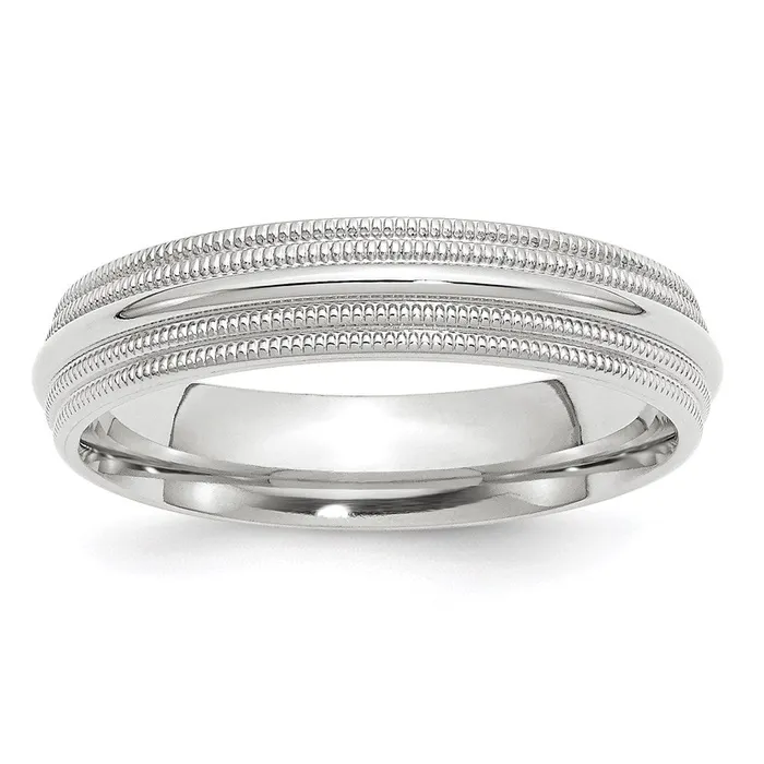 Rings Goldia Solid 10K White Gold 5mm Double Milgrain Comfort Fit MensWomens Wedding Band Ring Size 95 Rings Goldia Solid 10K White Gold 5mm Double Milgrain Comfort Fit MensWomens Wedding Band Ring Size 95