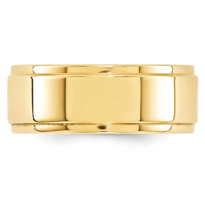 Rings Goldia Solid 10K Yellow Gold 8mm Flat with Step Edge MensWomens Wedding Band Ring Size 55 Rings Goldia Solid 10K Yellow Gold 8mm Flat with Step Edge MensWomens Wedding Band Ring Size 55
