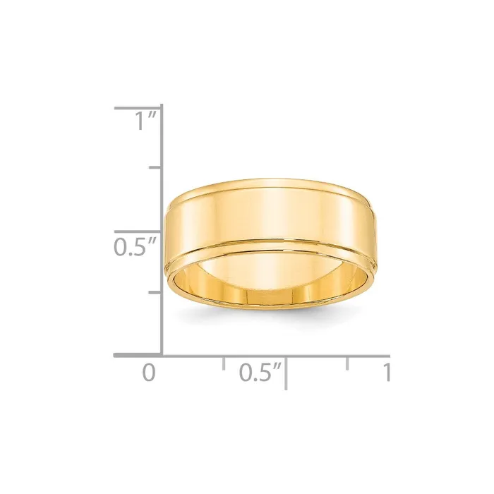 Rings Goldia Solid 10K Yellow Gold 8mm Flat with Step Edge MensWomens Wedding Band Ring Size 55 Rings Goldia Solid 10K Yellow Gold 8mm Flat with Step Edge MensWomens Wedding Band Ring Size 55