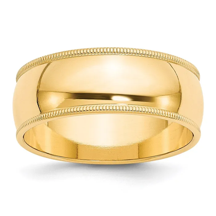 Rings Goldia Solid 10K Yellow Gold 8mm Milgrain Half Round MensWomens Wedding Band Ring Size 85 Rings Goldia Solid 10K Yellow Gold 8mm Milgrain Half Round MensWomens Wedding Band Ring Size 85