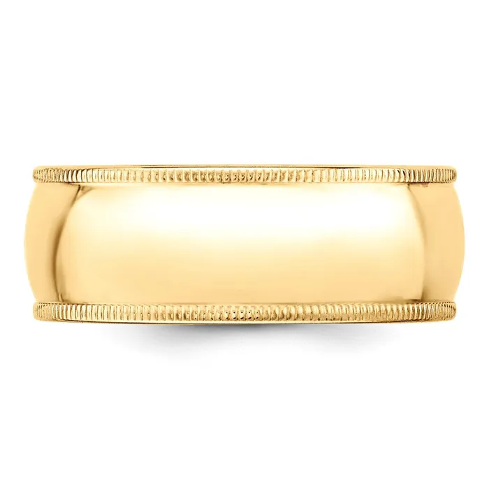 Rings Goldia Solid 10K Yellow Gold 8mm Milgrain Half Round MensWomens Wedding Band Ring Size 85 Rings Goldia Solid 10K Yellow Gold 8mm Milgrain Half Round MensWomens Wedding Band Ring Size 85