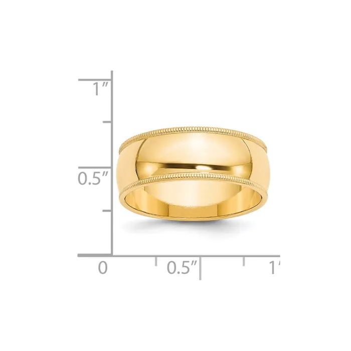 Rings Goldia Solid 10K Yellow Gold 8mm Milgrain Half Round MensWomens Wedding Band Ring Size 85 Rings Goldia Solid 10K Yellow Gold 8mm Milgrain Half Round MensWomens Wedding Band Ring Size 85