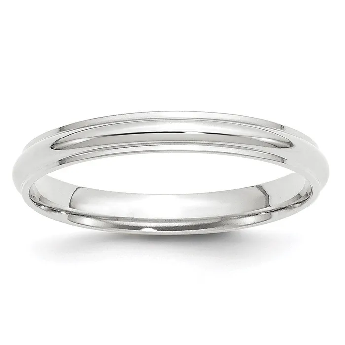 Rings Goldia Solid 14K White Gold 3mm Half Round with Edge MensWomens Wedding Band Ring Size 13 Rings Goldia Solid 14K White Gold 3mm Half Round with Edge MensWomens Wedding Band Ring Size 13