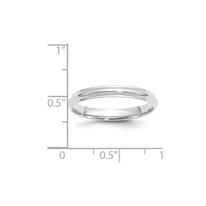 Rings Goldia Solid 14K White Gold 3mm Half Round with Edge MensWomens Wedding Band Ring Size 13 Rings Goldia Solid 14K White Gold 3mm Half Round with Edge MensWomens Wedding Band Ring Size 13