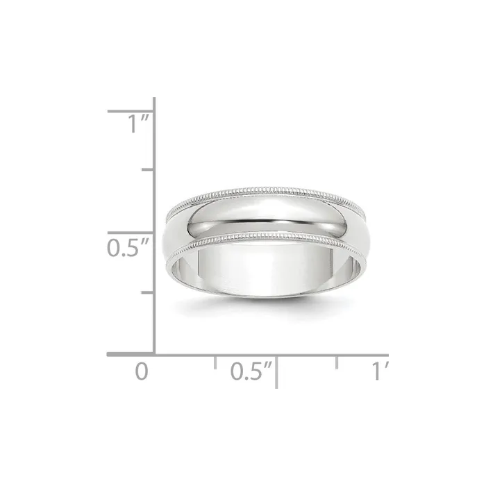 Rings Goldia Solid 14K White Gold 6mm Light Weight Milgrain Half Round MensWomens Wedding Band Ring Size 9 Rings Goldia Solid 14K White Gold 6mm Light Weight Milgrain Half Round MensWomens Wedding Band Ring Size 9