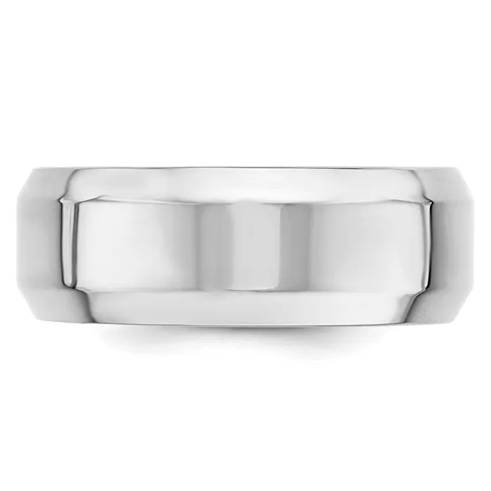 Rings Goldia Solid 14K White Gold 8mm Bevel Edge Comfort Fit MensWomens Wedding Band Ring Size 7 Rings Goldia Solid 14K White Gold 8mm Bevel Edge Comfort Fit MensWomens Wedding Band Ring Size 7