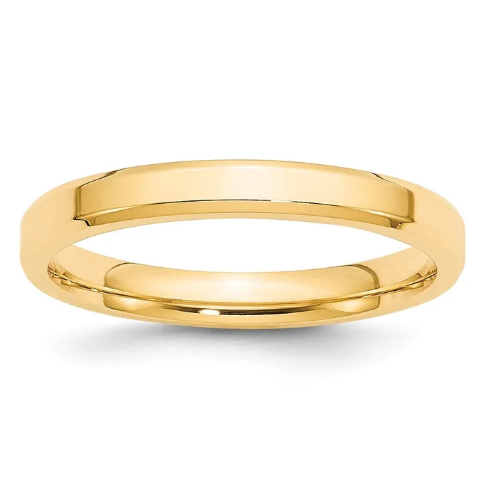Rings Goldia Solid 14K Yellow Gold 3mm Bevel Edge Comfort Fit MensWomens Wedding Band Ring Size 75 Rings Goldia Solid 14K Yellow Gold 3mm Bevel Edge Comfort Fit MensWomens Wedding Band Ring Size 75