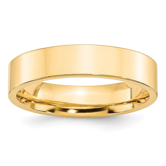 Rings Goldia Solid 14K Yellow Gold 5mm Standard Flat Comfort Fit MensWomens Wedding Band Ring Size 9 Rings Goldia Solid 14K Yellow Gold 5mm Standard Flat Comfort Fit MensWomens Wedding Band Ring Size 9