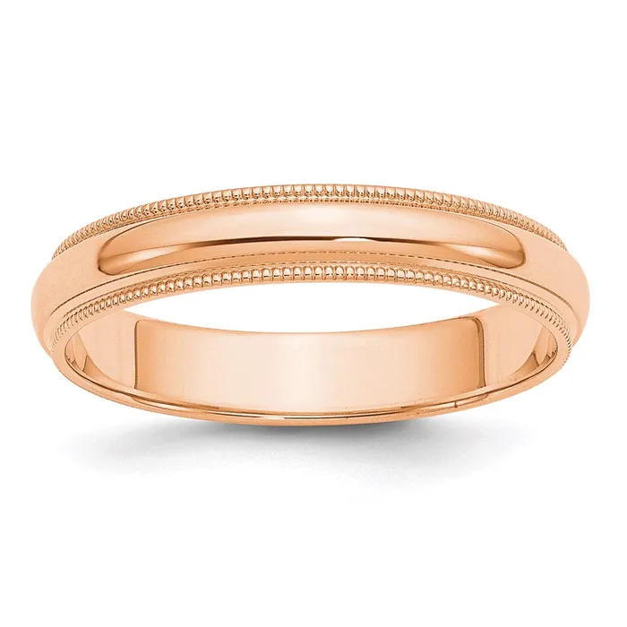 Rings Goldia Solid 14K Yellow Gold Rose Gold 4mm Milgrain HalfRound Wedding MensWomens Wedding Band Ring Size 45 Rings Goldia Solid 14K Yellow Gold Rose Gold 4mm Milgrain HalfRound Wedding MensWomens Wedding Band Ring Size 45