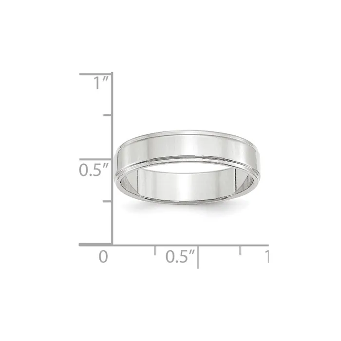 Rings Goldia Solid 18K White Gold 5mm Flat with Step Edge MensWomens Wedding Band Ring Size 115 Rings Goldia Solid 18K White Gold 5mm Flat with Step Edge MensWomens Wedding Band Ring Size 115