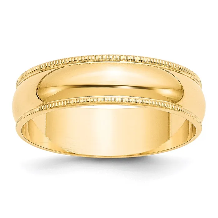 Rings Goldia Solid 18K Yellow Gold 6mm Light Weight Milgrain Half Round MensWomens Wedding Band Ring Size 13 Rings Goldia Solid 18K Yellow Gold 6mm Light Weight Milgrain Half Round MensWomens Wedding Band Ring Size 13