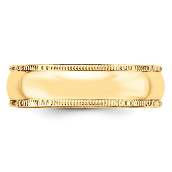 Rings Goldia Solid 18K Yellow Gold 6mm Light Weight Milgrain Half Round MensWomens Wedding Band Ring Size 13 Rings Goldia Solid 18K Yellow Gold 6mm Light Weight Milgrain Half Round MensWomens Wedding Band Ring Size 13
