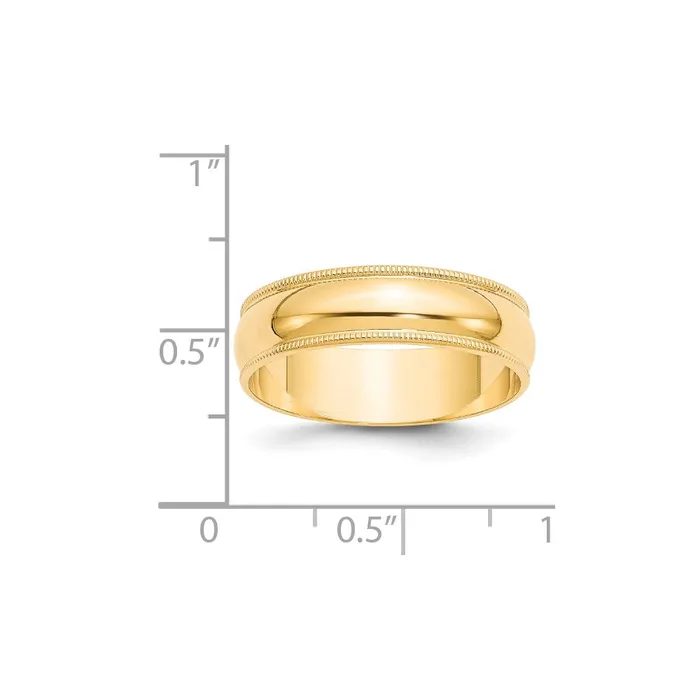 Rings Goldia Solid 18K Yellow Gold 6mm Light Weight Milgrain Half Round MensWomens Wedding Band Ring Size 13 Rings Goldia Solid 18K Yellow Gold 6mm Light Weight Milgrain Half Round MensWomens Wedding Band Ring Size 13