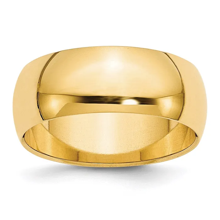 Rings Goldia Solid 18K Yellow Gold 8mm Half Round MensWomens Wedding Band Ring Size 125 Rings Goldia Solid 18K Yellow Gold 8mm Half Round MensWomens Wedding Band Ring Size 125