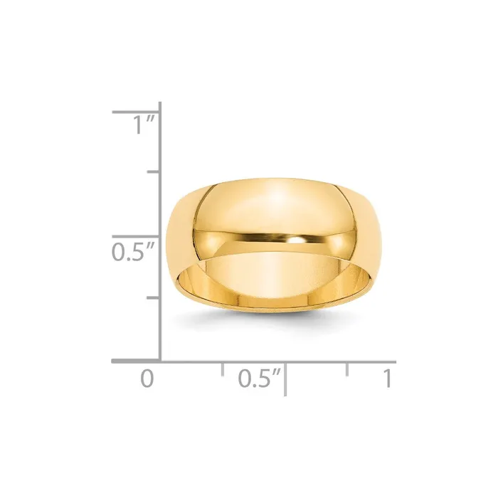 Rings Goldia Solid 18K Yellow Gold 8mm Half Round MensWomens Wedding Band Ring Size 125 Rings Goldia Solid 18K Yellow Gold 8mm Half Round MensWomens Wedding Band Ring Size 125