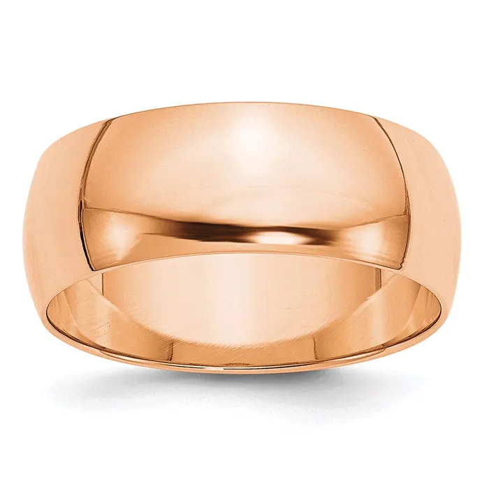 Rings Goldia Solid 18K Yellow Gold Rose Gold 8mm Light Weight Half Round MensWomens Wedding Band Ring Size 4 Rings Goldia Solid 18K Yellow Gold Rose Gold 8mm Light Weight Half Round MensWomens Wedding Band Ring Size 4
