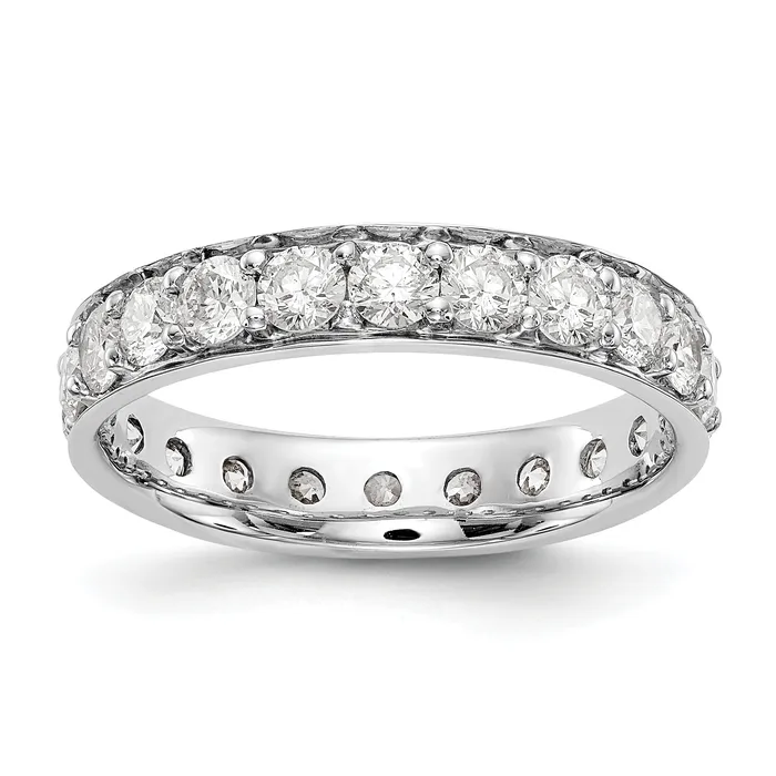 Rings Goldia Solid Real 14k White Gold Polished Vintage 2ct CZ Eternity Wedding Band Ring Rings Goldia Solid Real 14k White Gold Polished Vintage 2ct CZ Eternity Wedding Band Ring