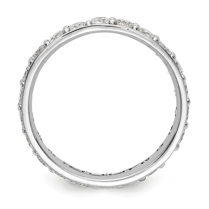Rings Goldia Solid Real 14k White Gold Polished Vintage 2ct CZ Eternity Wedding Band Ring
