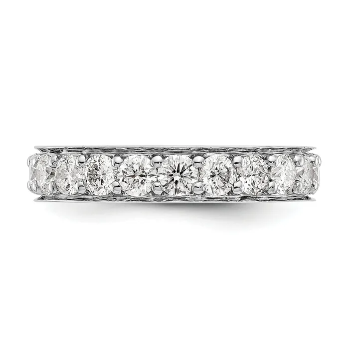 Rings Goldia Solid Real 14k White Gold Polished Vintage 2ct CZ Eternity Wedding Band Ring