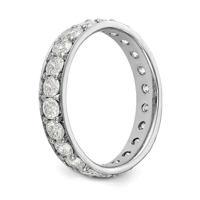 Rings Goldia Solid Real 14k White Gold Polished Vintage 2ct CZ Eternity Wedding Band Ring