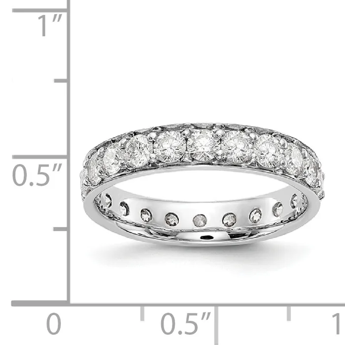 Rings Goldia Solid Real 14k White Gold Polished Vintage 2ct CZ Eternity Wedding Band Ring