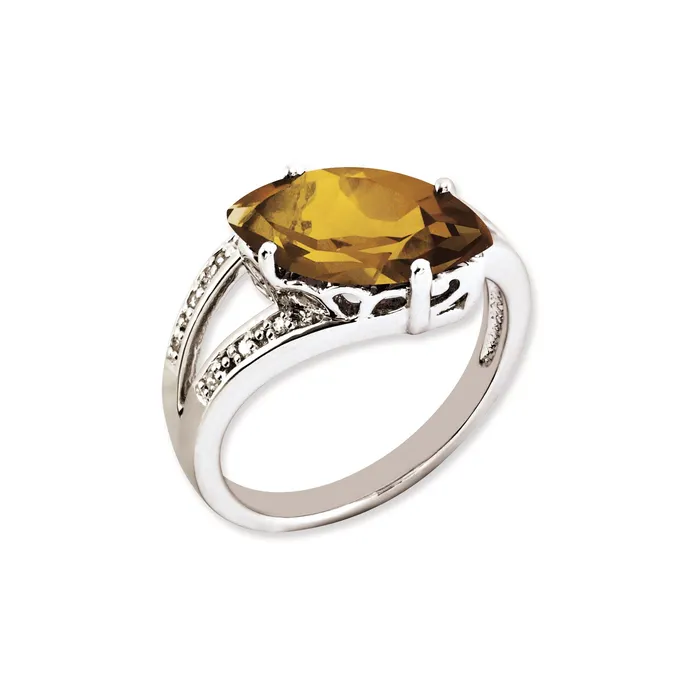 Rings Goldia Sterling Silver 14K White Gold Plated Whiskey Quartz u0026 Diamond Gemstone Birthstone Ring Fine Jewelry Gift for Her Rings Goldia Sterling Silver 14K White Gold Plated Whiskey Quartz u0026 Diamond Gemstone Birthstone Ring Fine Jewelry Gift for Her