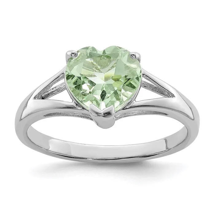 Rings Goldia Sterling Silver Rhodium Green Quartz Ring