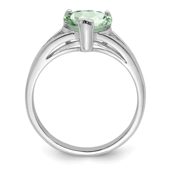 Rings Goldia Sterling Silver Rhodium Green Quartz Ring