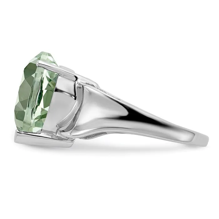 Rings Goldia Sterling Silver Rhodium Green Quartz Ring