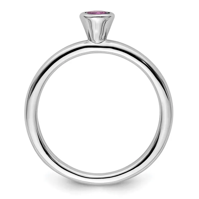 Rings Goldia Sterling Silver Stackable Expressions High 4mm Round Amethyst Ring