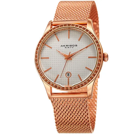Rings JMS always Original Akribos XXIV White SquareTextured Ladies Rose Gold Tone Watch AK967RG Rings JMS always Original Akribos XXIV White SquareTextured Ladies Rose Gold Tone Watch AK967RG