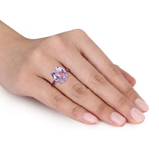 Rings JMS always Original Amour 7 78 CT TGW Rose de France AmethystAfrica Fashion Ring Pink Silver Black Rhodium Plated JMS005352 Rings JMS always Original Amour 7 78 CT TGW Rose de France AmethystAfrica Fashion Ring Pink Silver Black Rhodium Plated JMS005352