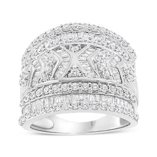 Rings JMS always Original Haus of Brilliance 925 Sterling Silver 20 Cttw Diamond Edge MultiRow Ring Band JK Color I3 Clarity Rings JMS always Original Haus of Brilliance 925 Sterling Silver 20 Cttw Diamond Edge MultiRow Ring Band JK Color I3 Clarity