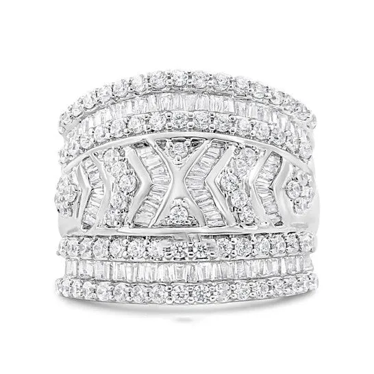 Rings JMS always Original Haus of Brilliance 925 Sterling Silver 20 Cttw Diamond Edge MultiRow Ring Band JK Color I3 Clarity Rings JMS always Original Haus of Brilliance 925 Sterling Silver 20 Cttw Diamond Edge MultiRow Ring Band JK Color I3 Clarity