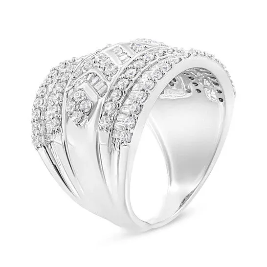 Rings JMS always Original Haus of Brilliance 925 Sterling Silver 20 Cttw Diamond Edge MultiRow Ring Band JK Color I3 Clarity Rings JMS always Original Haus of Brilliance 925 Sterling Silver 20 Cttw Diamond Edge MultiRow Ring Band JK Color I3 Clarity