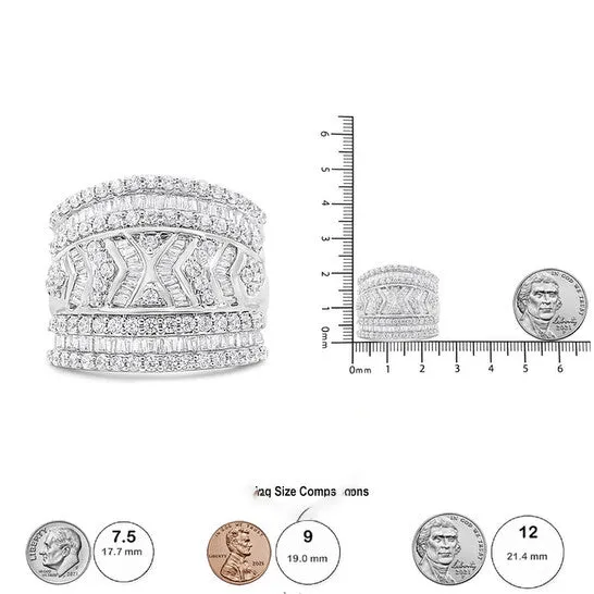 Rings JMS always Original Haus of Brilliance 925 Sterling Silver 20 Cttw Diamond Edge MultiRow Ring Band JK Color I3 Clarity Rings JMS always Original Haus of Brilliance 925 Sterling Silver 20 Cttw Diamond Edge MultiRow Ring Band JK Color I3 Clarity