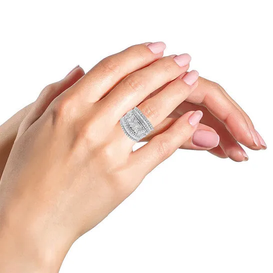 Rings JMS always Original Haus of Brilliance 925 Sterling Silver 20 Cttw Diamond Edge MultiRow Ring Band JK Color I3 Clarity Rings JMS always Original Haus of Brilliance 925 Sterling Silver 20 Cttw Diamond Edge MultiRow Ring Band JK Color I3 Clarity