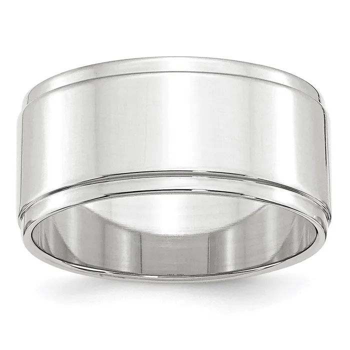 Rings Solid 14K White Gold 10mm Flat with Step Edge MensWomens Wedding Band Ring Size 6 Goldia Rings Solid 14K White Gold 10mm Flat with Step Edge MensWomens Wedding Band Ring Size 6 Goldia