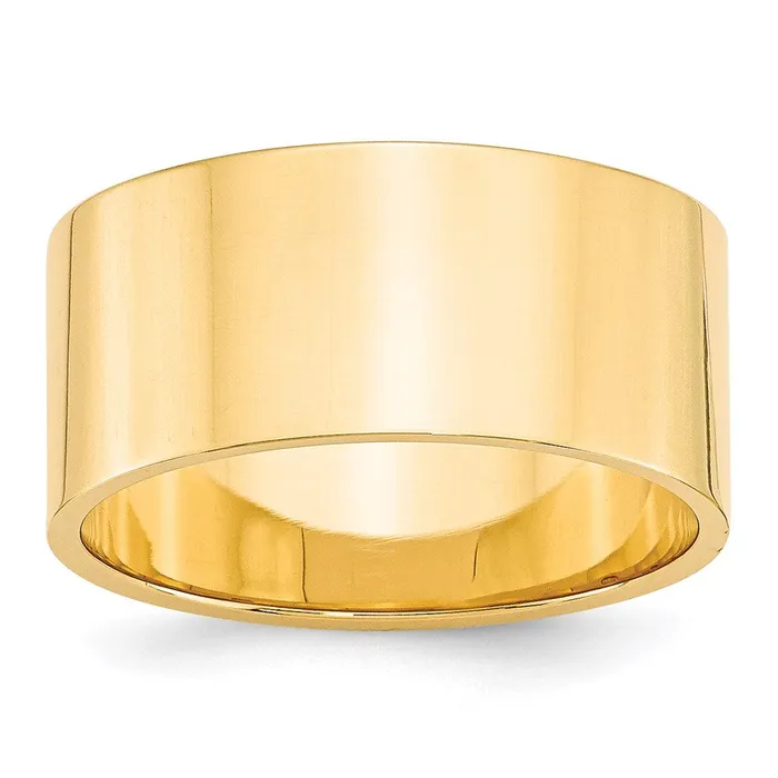 Rings Solid 14K Yellow Gold 10mm Light Weight Flat MensWomens Wedding Band Ring Size 9 Goldia Rings Solid 14K Yellow Gold 10mm Light Weight Flat MensWomens Wedding Band Ring Size 9 Goldia