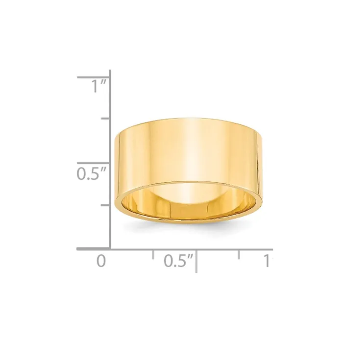 Rings Solid 14K Yellow Gold 10mm Light Weight Flat MensWomens Wedding Band Ring Size 9 Goldia Rings Solid 14K Yellow Gold 10mm Light Weight Flat MensWomens Wedding Band Ring Size 9 Goldia